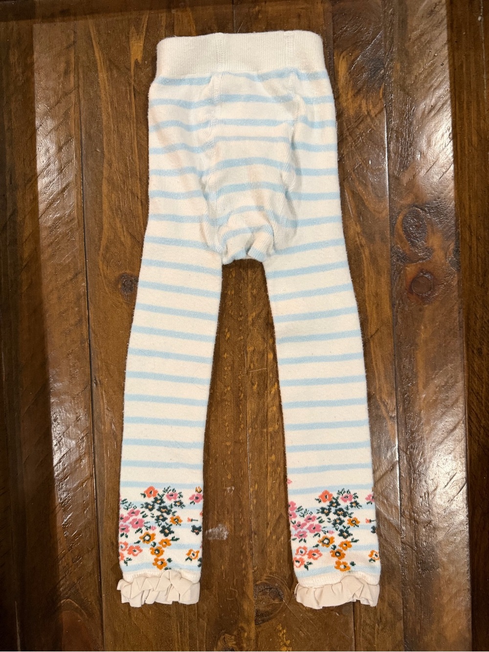 Title: RuffleButts Girls Floral Striped Ruffle Leggings 2T-4T